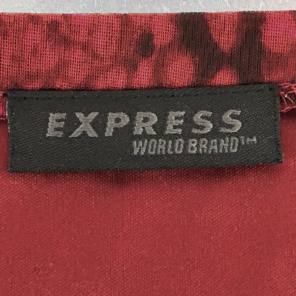 Express World Brand Midi Skirt with Red and Black Reptile Print Size S - Picture 8 of 12